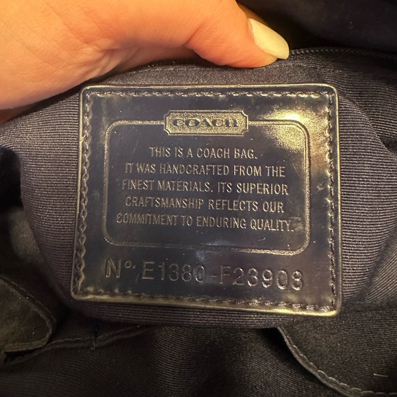 Authentic Coach Signature Stripe Tote, Gently Worn, Linear C Patterned Exterior - Picture 5 of 13